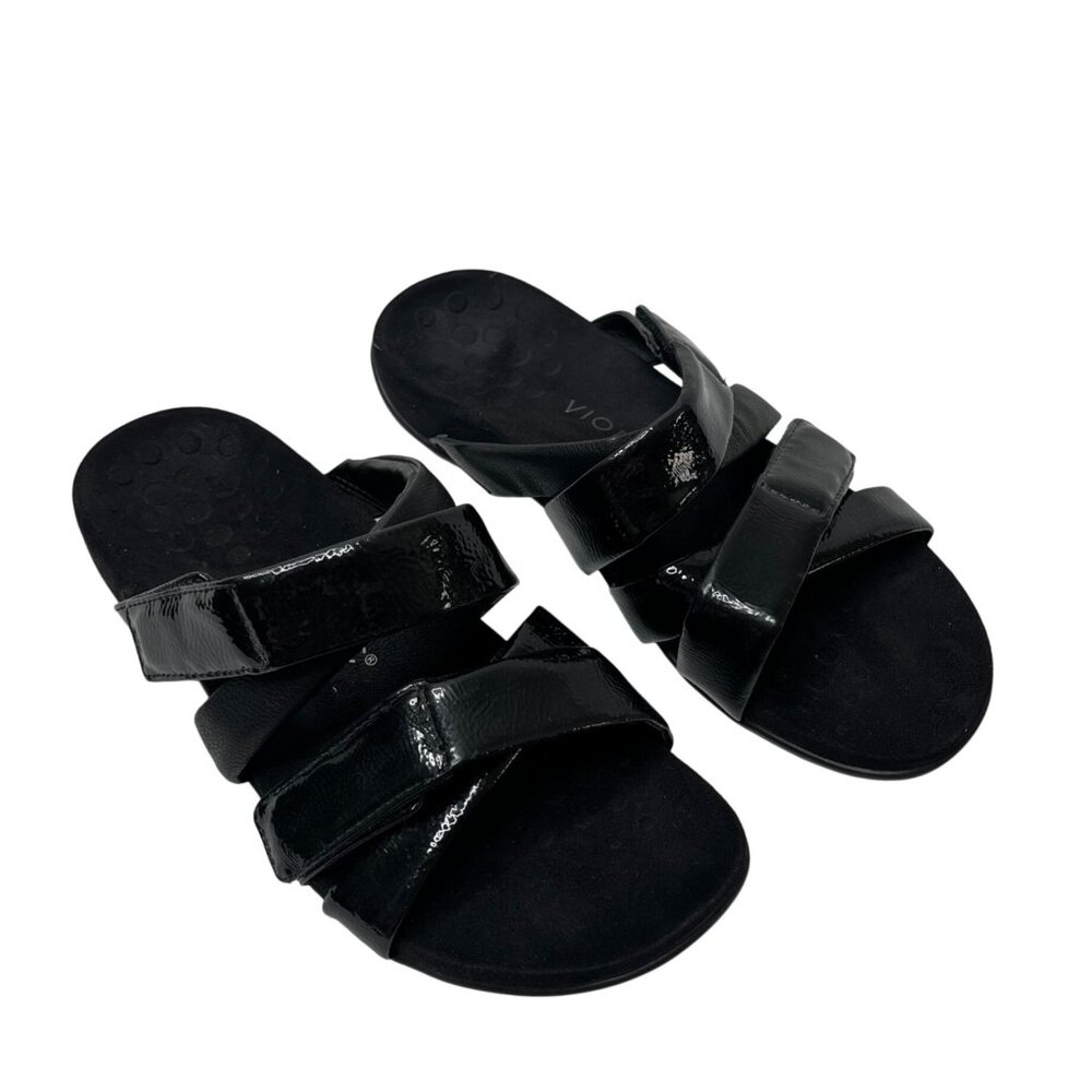 Vionic Womens Black Hadlie Adjustable Slide Sandals Size 9